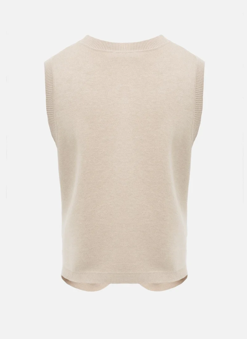 Lichi  Knitted waistcoat with large buttons for Women | Best Price UAE